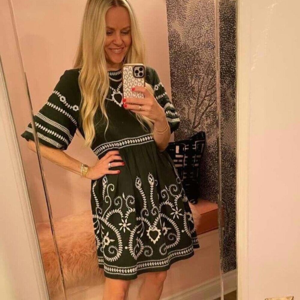 The Great The Peninsula Mini Dress Floral Embroidered Resort Lace XS-0 274755